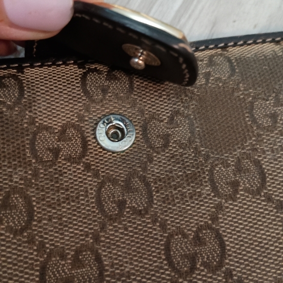 Auth GUCCI GG Canvas & Leather Brown Bifold Long Wallet Purse Women's - Picture 3 of 16